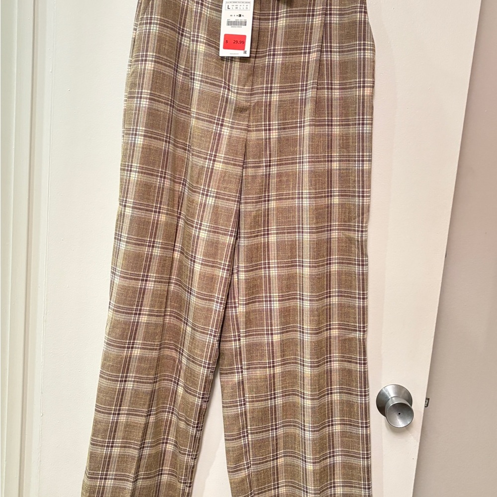 Zara Women’s Plaid Pants - Large NWT